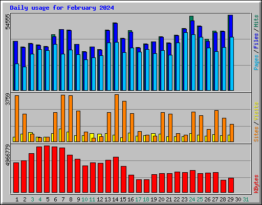 Daily usage for February 2024