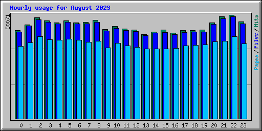 Hourly usage for August 2023