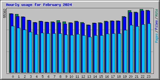 Hourly usage for February 2024