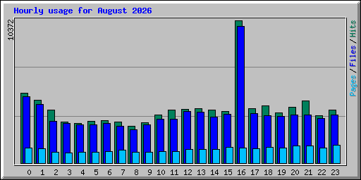 Hourly usage for August 2026
